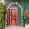 Metal Garden Arch Assemble Freely With 8 Styles Garden Arbor Trellis Climbing Plants Support Rose Arch Outdoor Arch Wedding Arch Party Events Archway - Cream White - Image 6