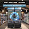 Glass Door Merchandiser Freezer 19.3 Cu.Ft Swing Door Commercial Reach-In Display Freezers With LED Top Panel Upright Freeze Storage - Black - Image 2