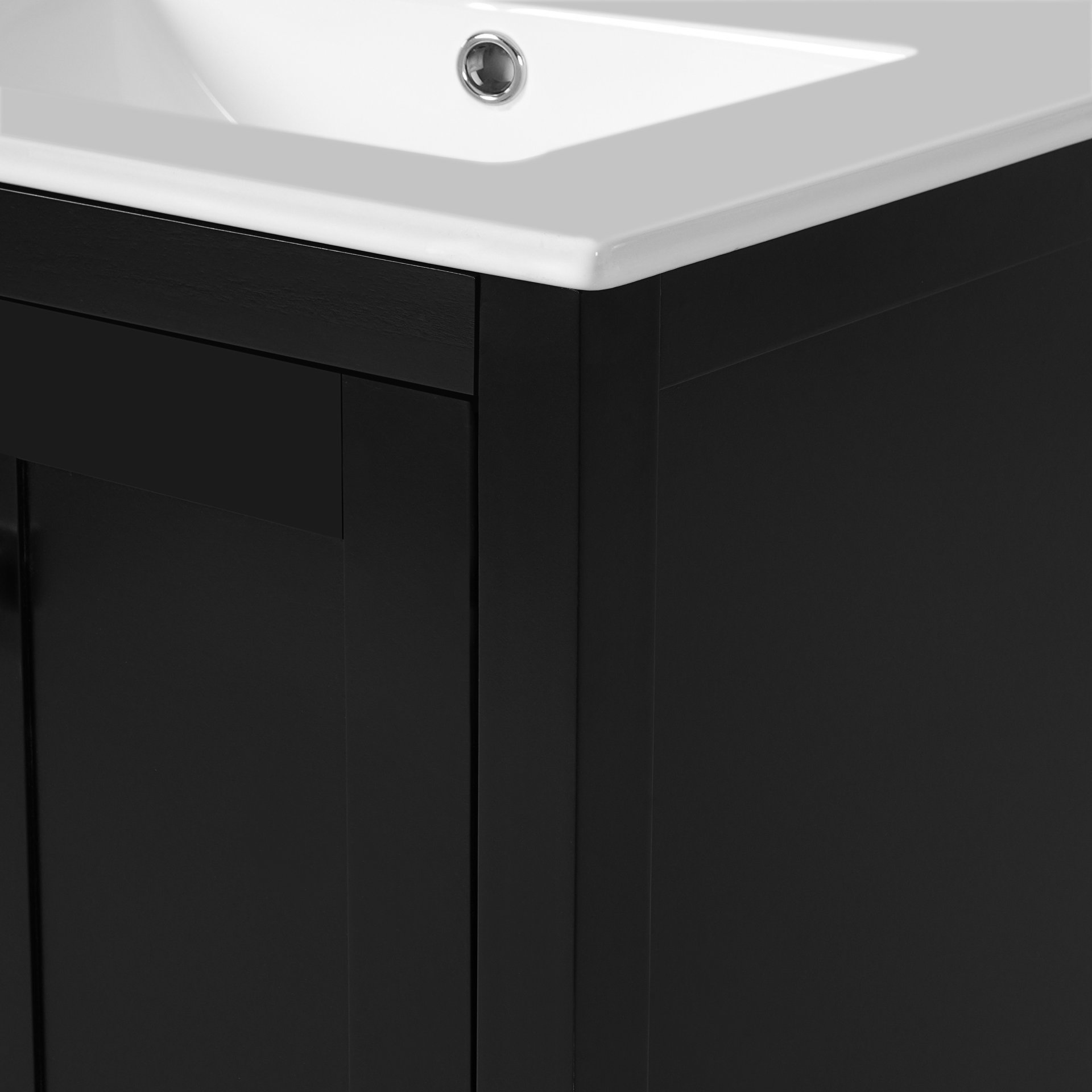 24" Bathroom Vanity With Integrated Undermount Sink, 2 Doors And 1 Drawer, Soft Close Hinges - Black - Image 18