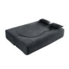 Floor Sofa With 2 Pillows, Convertible Plush Corduroy Foam Filled Sleeper Sofa Bed - Dark Gray - Image 13