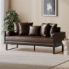 Contemporary Oversized Loveseat Upholstery And Accent Pillows - Dark Brown - Image 2