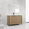 Modern Freestanding Bathroom Vanity With Resin Sink & Soft Close Doors - Light Coffee - Image 4