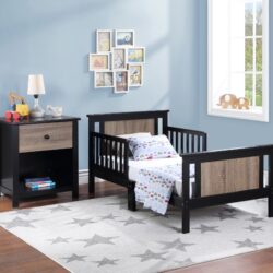 Connelly - Reversible Panel Toddler Bed - Black / Vintage Walnut