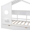 Twin Size House Bed With 2 Drawers, Kids Bed With Storage Shelf - White - Image 12