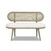 Havana - Cane Upholstered Bench Settee - Ivory White - Image 9
