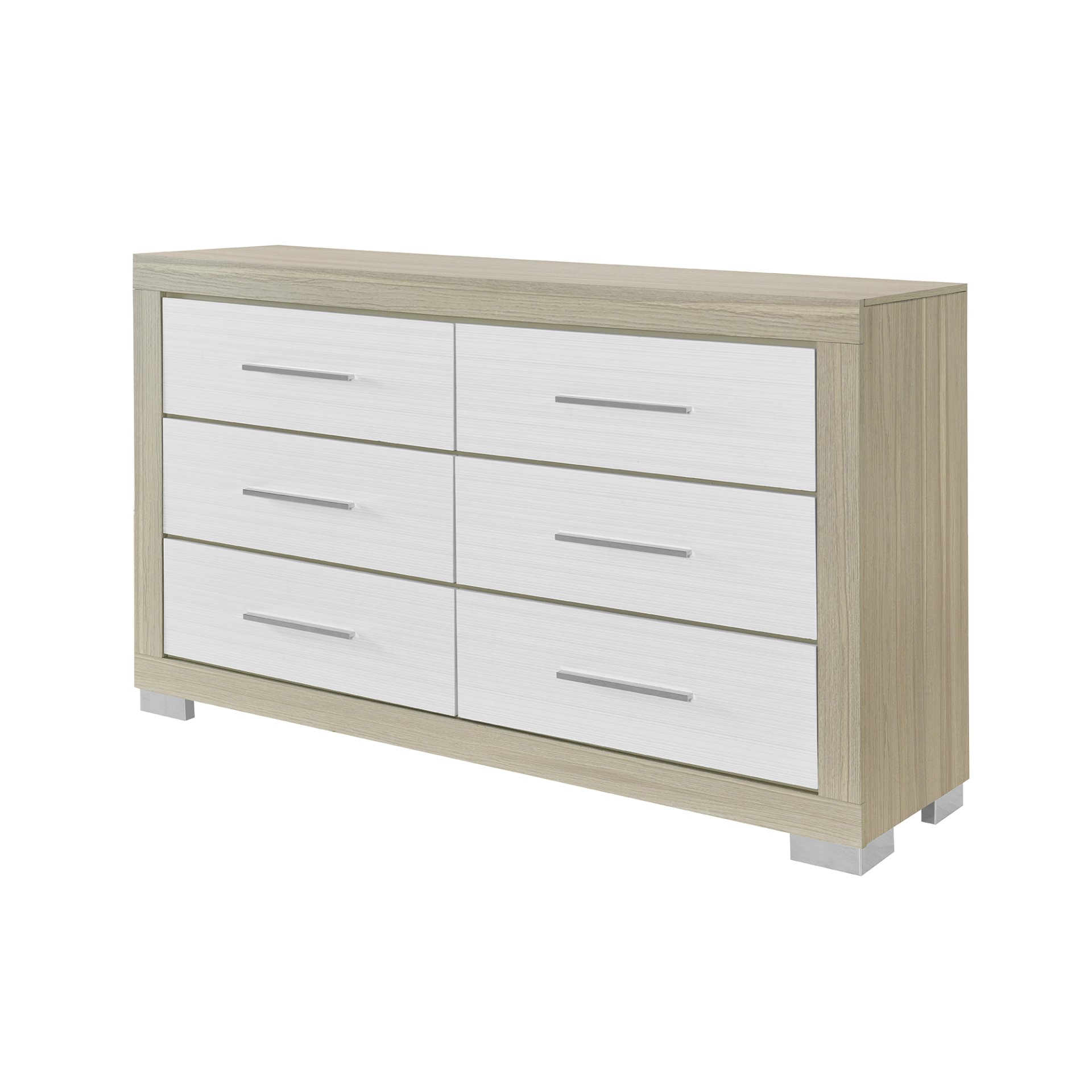 Elsa - And Dresser With 2 Toned And Bar Handle - Natural / White - Image 4