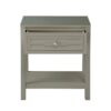 Dylan - Wooden End Side Table Nightstand With Glass Top And Drawer - Taupe - Image 3