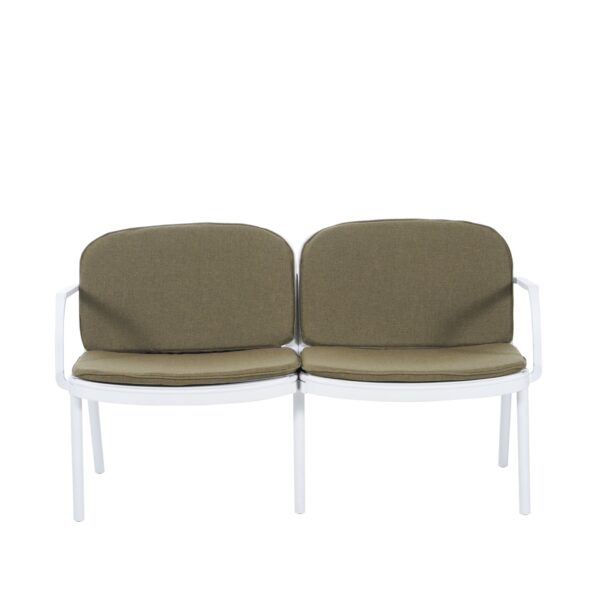 Luna - Outdoor Patio Loveseat - White / Green