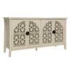 Hollowed Out Cabinet With 4 Doors, Suitable For Bedroom - Natural - Image 7