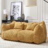 Comfortable Dual Beanbag Chair With High Resilience Foam Core For 2 People In - Yellow - Image 8