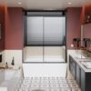 Sliding Shower Door For Bathtub - Matt Black - Image 5