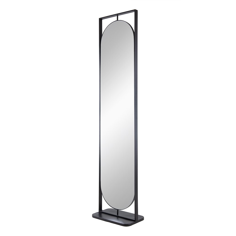 Full Length Standing Mirror, 360° Swivel Floor Mirror For Bedroom - Black - Image 2