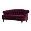La Rosa - Victorian Chesterfield Loveseat - Burgundy - Image 9