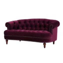La Rosa - Victorian Chesterfield Loveseat - Burgundy