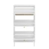 Modern Rattan 3 Door Shoe Rack Cabinet For Entryway Freestanding White Storage Unit In Particle Board - White - Image 11