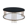 Abisha - Sintered Stone Top & Champagne Round Coffee Table - Black - Image 2
