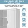 Tall Bathroom Storage Cabinet, With Two Doors And Drawers, Adjustable Shelf, MDF Board - White - Image 3