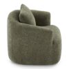 360° Swivel Chair, Chenille Upholstered Barrel Sofa Chair With Throw Pillow, For Living Room, Office - Green - Image 15