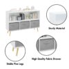 Kids Bookcase With Collapsible Fabric Drawers, Children's Book Display, Toy Storage Cabinet Organizer - White / Gray - Image 24