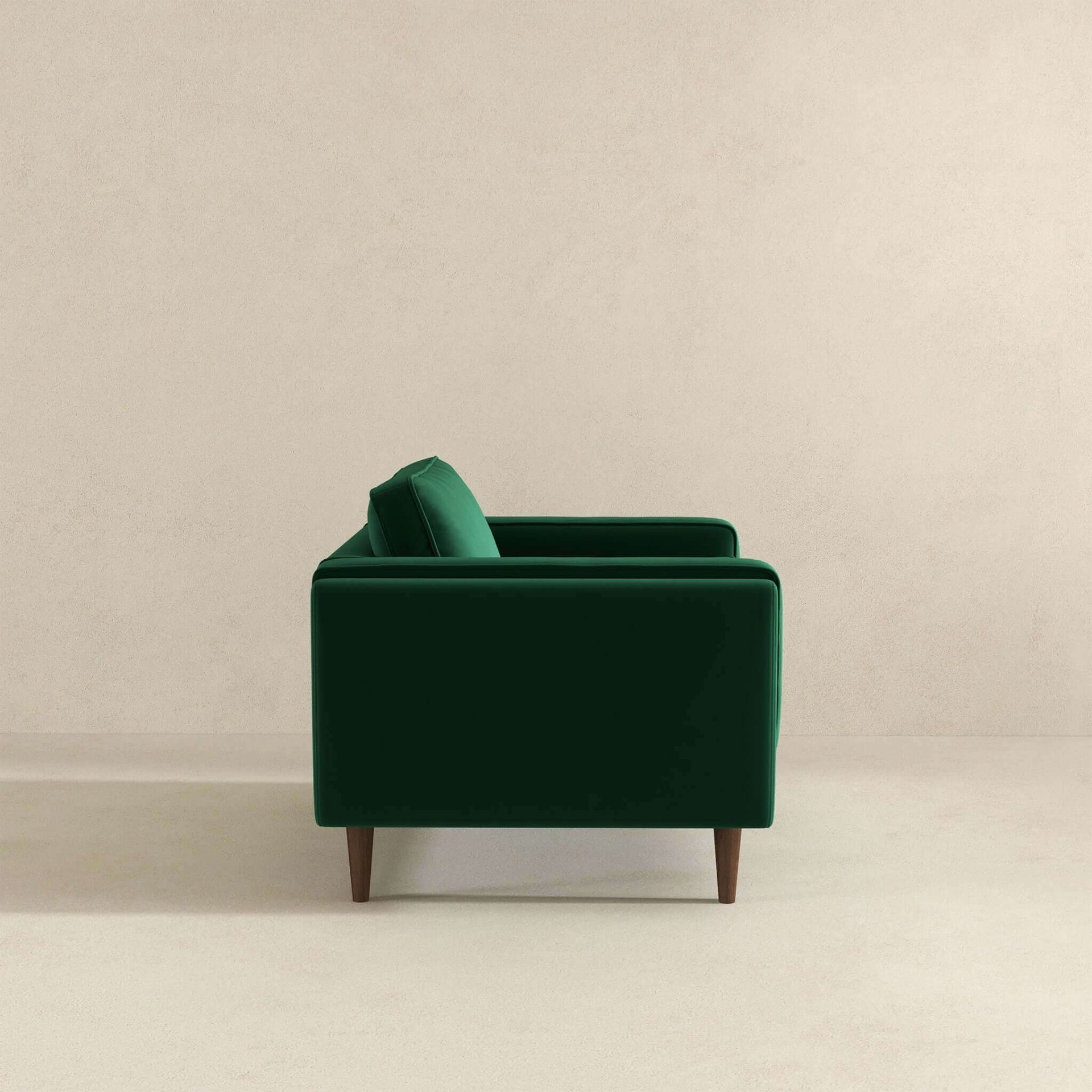Amber - Velvet Lounge Chair - Brown / Dark Green - Image 8