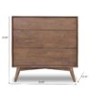 Caroline - Mid-Century Modern Dresser 3 Drawer - Brown / Wood - Image 6