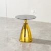 Modern Living Room Coffee Table With Tempered Glass Carbon Steel - Gold - Image 6