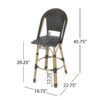 Outdoor Rattan And Aluminum French Barstools (Set of 2) - Black - Image 3
