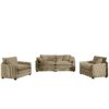Warm And Cozy Home Theater Style Sofa Set With Soft Cushions - Tan - Image 6