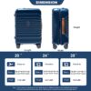24" On Luggage Lightweight Suitcase Tsa Lock USB Port Luggage Wheel Lock Artificial Leather Top Handle Spinner Wheels - Blue - Image 4