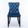 Nikki - Modern, High-End Tufted Solid Wood Contemporary Velvet Upholstered Dining Chair With Wood Legs Nailhead Trim (Set of 2) - Blue - Image 3