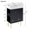 Bathroom Vanity, Combo Cabinet, Bathroom Storage Cabinet, Single Ceramic Sink, Left Side Storage - Black - Image 8