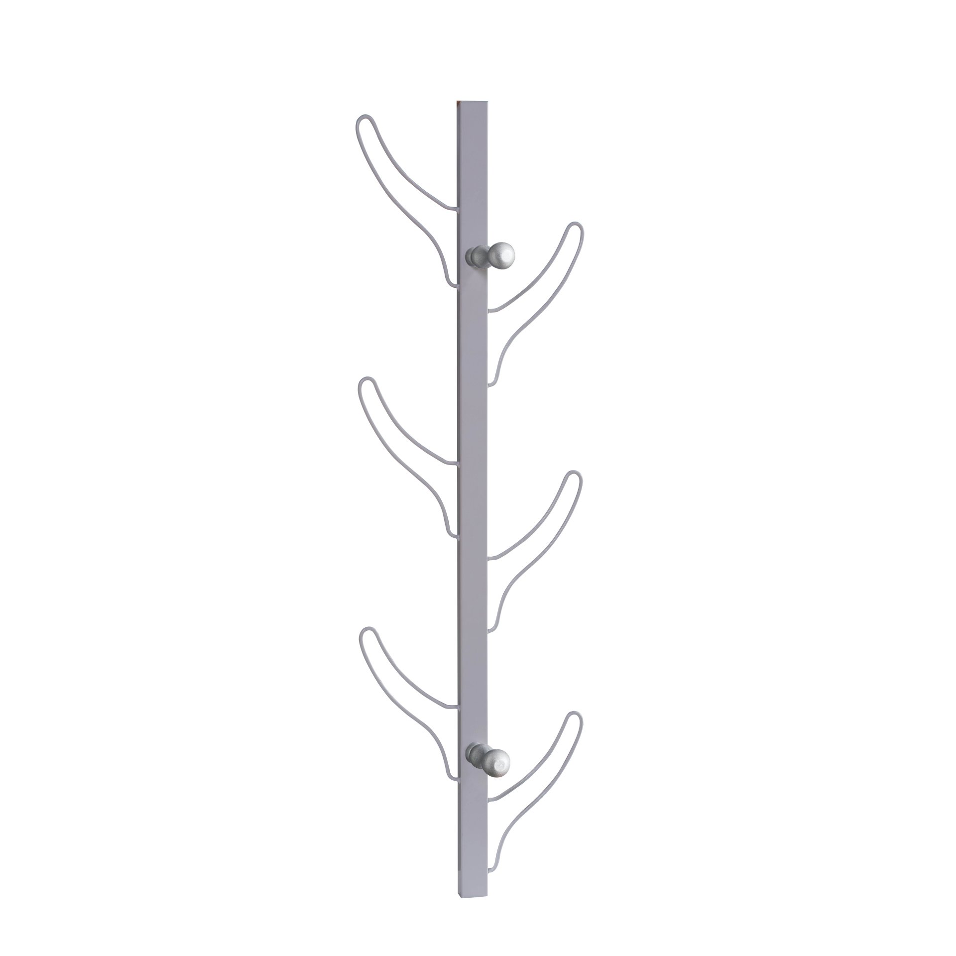 Vertical Eight Hook Coat Rack Wall Mount - Silver - Image 3