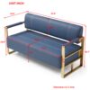 Modern Upholstery Accent Loveseat Sofa For Living Room 2 Seater With Golden Metal Arms - Blue - Image 7