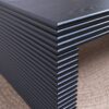 Modern Ribbed Coffee Table, Rectangular Low Profile Center Table For Living Room - Black - Image 7
