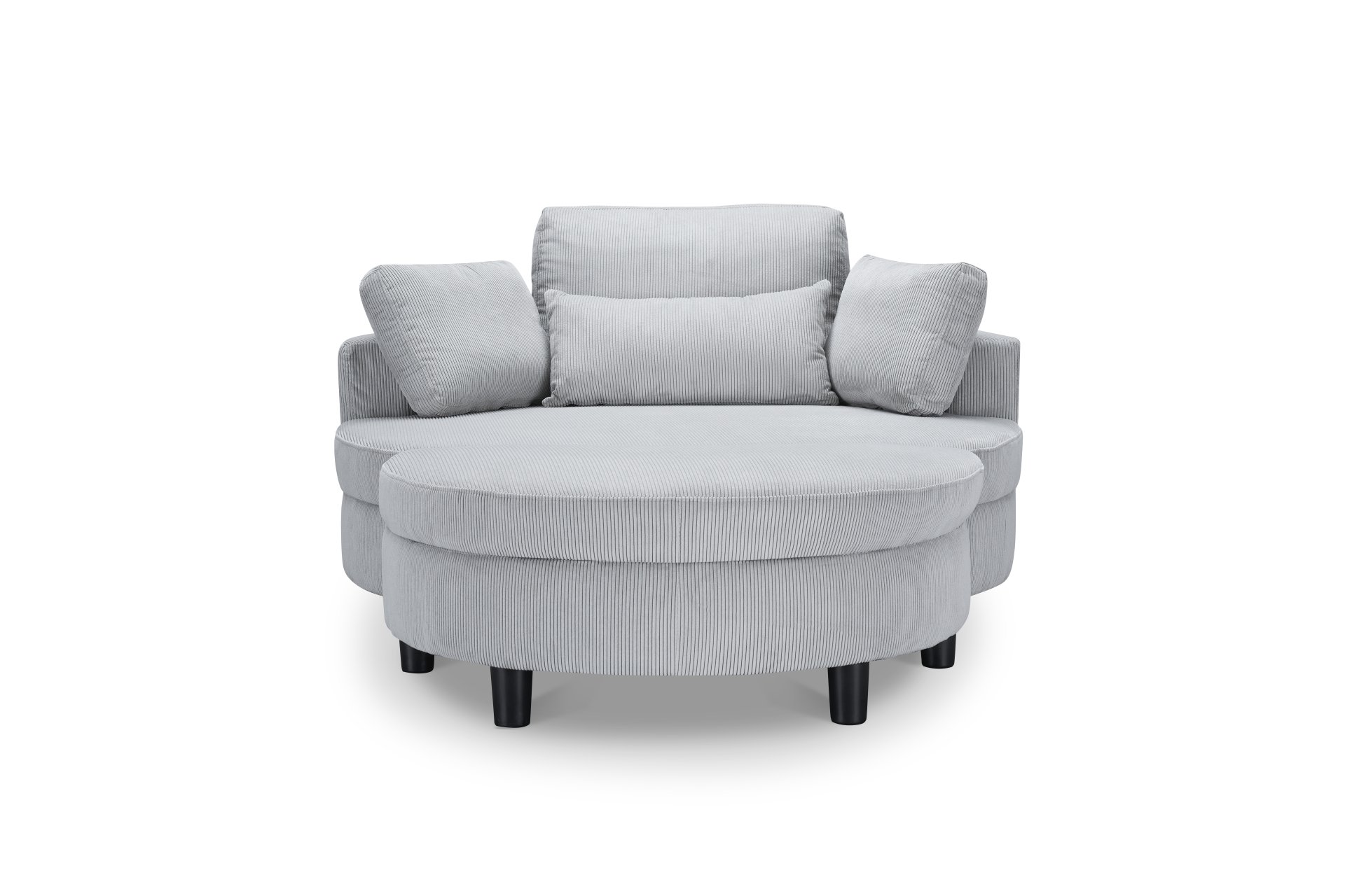 Corduroy Sofa With Two Throw Pillows And A Waist Pillow With An Extra Tray For Comfortable Seating In Small Apartment Bedrooms - Gray - Image 6