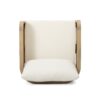 Outdoor Acacia Wood Patio Club Chair, Textilene Patio Furniture, Waterproof Thick Cushion Deep Seating For Porch, Garden, Backyard, Balcony, Weight Capacity 400Lbs, Light Teak - Beige - Image 8