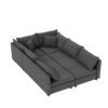 Modular Sectional Bed Couch Set With Pillows Free Combination, Minimalist Style Oversized 6 Seat Convertible Sofa - Gray - Image 2