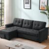 Kinsley - Sleeper Sectional Sofa Chaise With USB Charger And Tablet Pocket - Dark Gray - Image 14