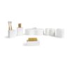 Marble Bathroom Accessories Set - Natural Stone - White / Natural - Image 4