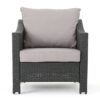 Stylish Outdoor Antibes Armchair Set With Water Resistant Cushions - Gray - Image 5