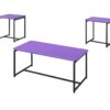 GT - 3 Piece Carbon Fiber Wrap Coffee Table And End Table (Set of 3) - Violet - Image 7