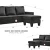 Jessica - Sofa Chaise - Black - Image 5
