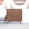 Caroline - Mid-Century Modern Dresser 3 Drawer - Brown / Wood - Image 8