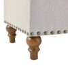 Elegant Ottoman Storage Bench With Recessed Hinge And Rivet Trim Linen - Beige - Image 9