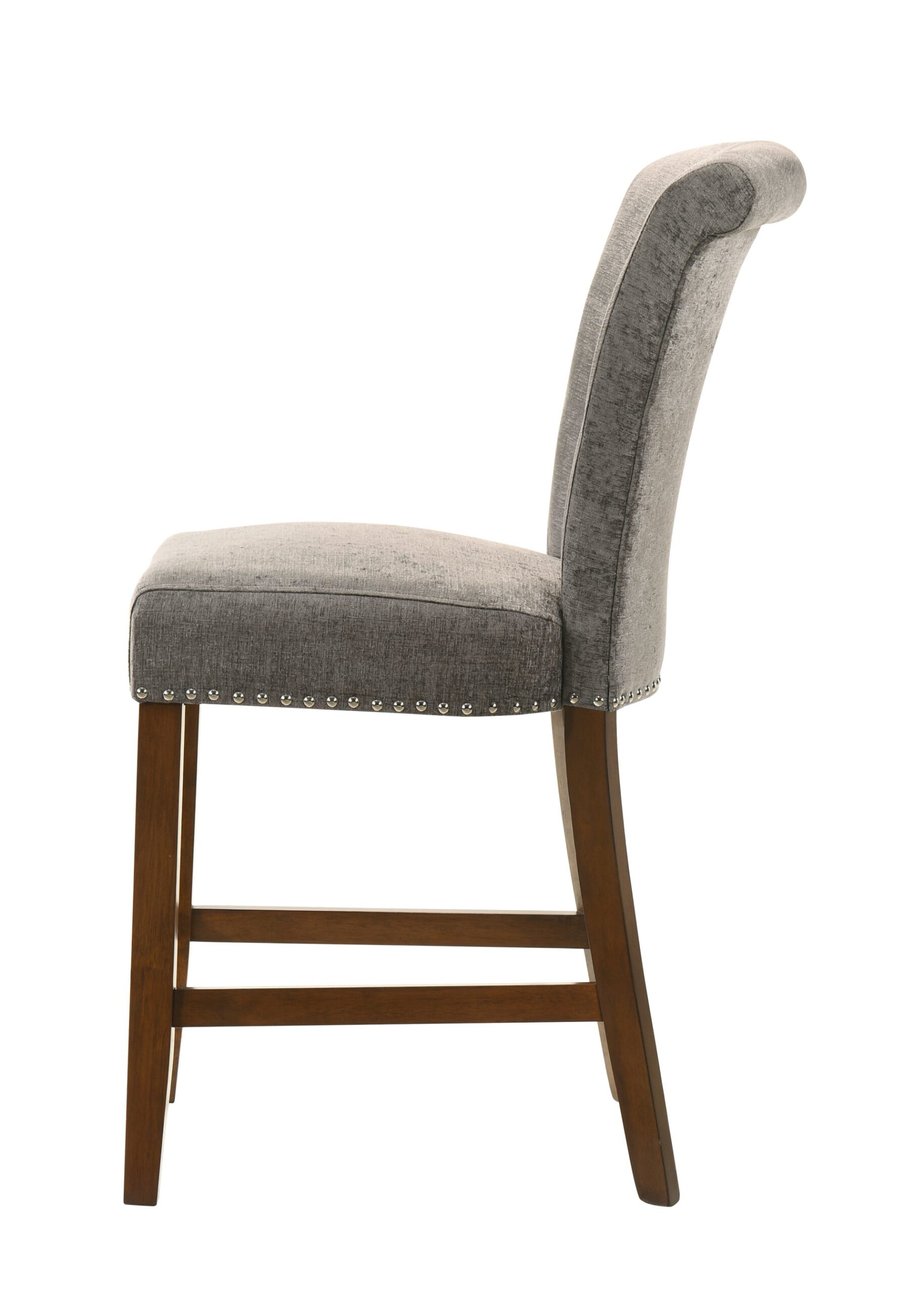 Auggie - Fabric Counter Height Chair With Nailhead Trim - Gray - Image 5