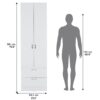 Armoire Wardrove, Hanging Rod, 2 Drawers, 1 Shelf - White - Image 5