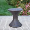 Highest Quality Wicker Hourglass Shaped Side Table - Brown Multi - Image 9
