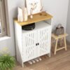 Modern Minimalist Shoe Cabinet With Sliding Door Design - White - Image 6