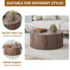 Simple Deep Cylindrical Coffee Table, Industrial / Minimalist Style - Dark Walnut - Image 7