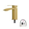 Wall Mounted Bathroom Sink With Towel Bar And Faucet - White / Gold - Image 11